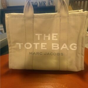 Marc Jacobs Beige Canvas Tote with White Logo